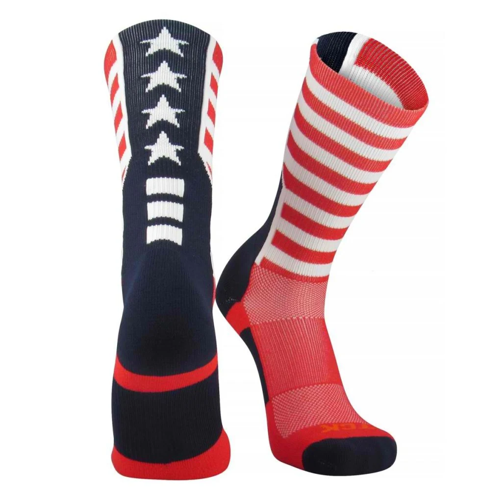 Crew Length American Socks with USA Flag 1