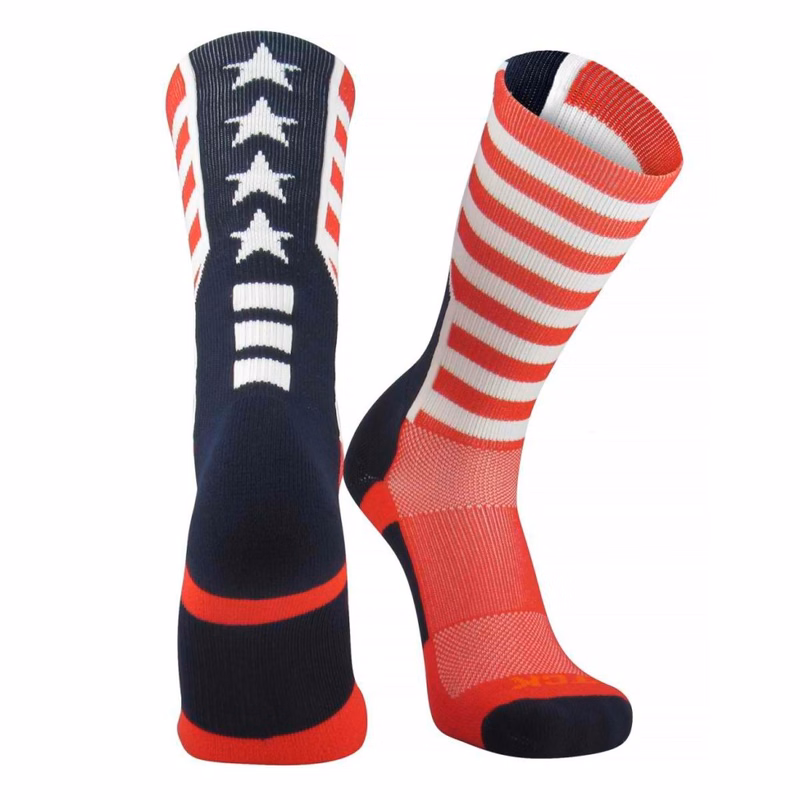 Crew Length American Socks with USA Flag