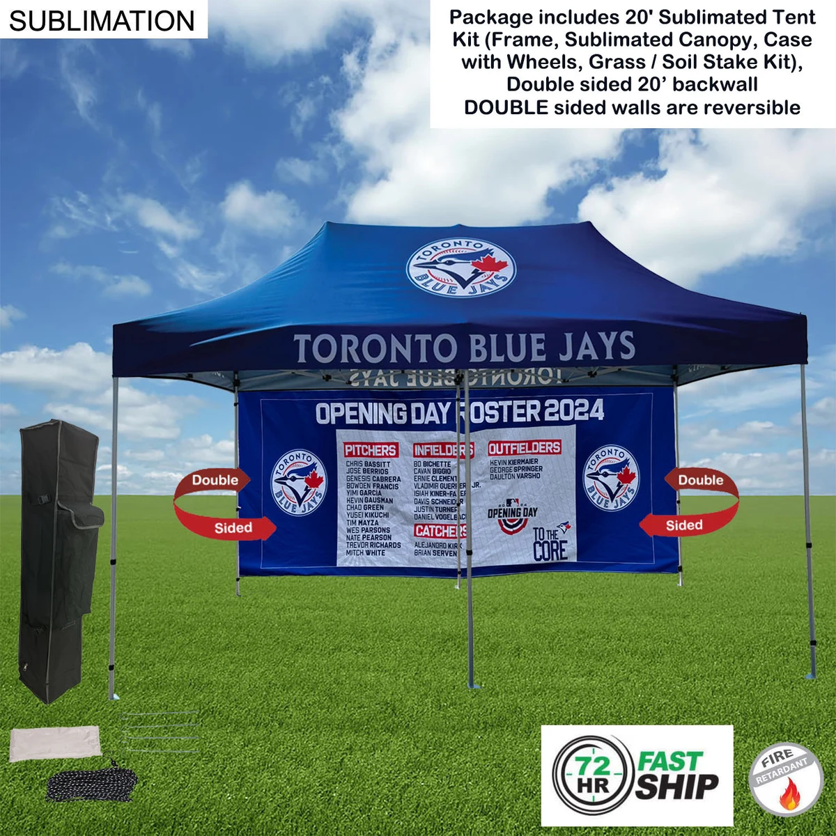 72Hr Fast Ship - 20' Sublimated Tent kit and Full DOUBLE sided 20' backwall 1