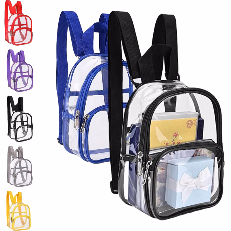 Transparent PVC Sports Backpack Adjustable Shoulder Bag