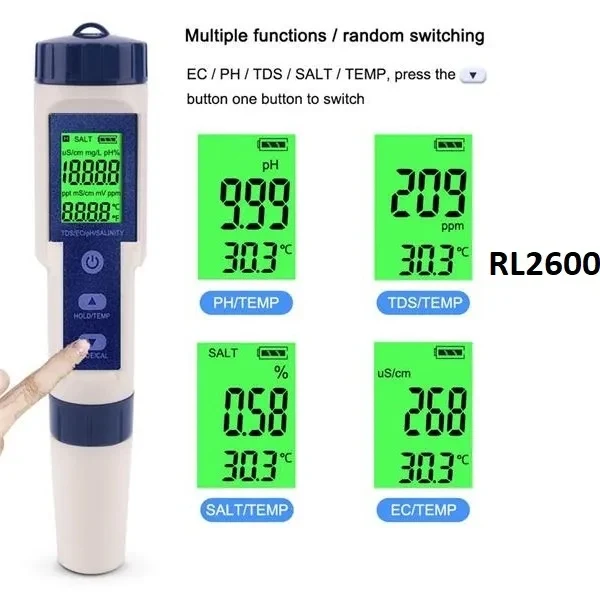 5 in 1 Portable High Precision Water Quality Purity Tester 1