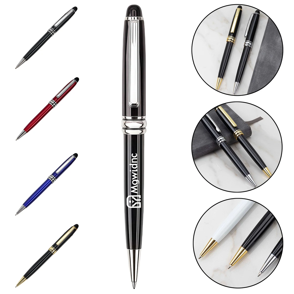 Premium Advertising Gift Metal Ballpoint Pen for Hotel Business Conference - Black 1