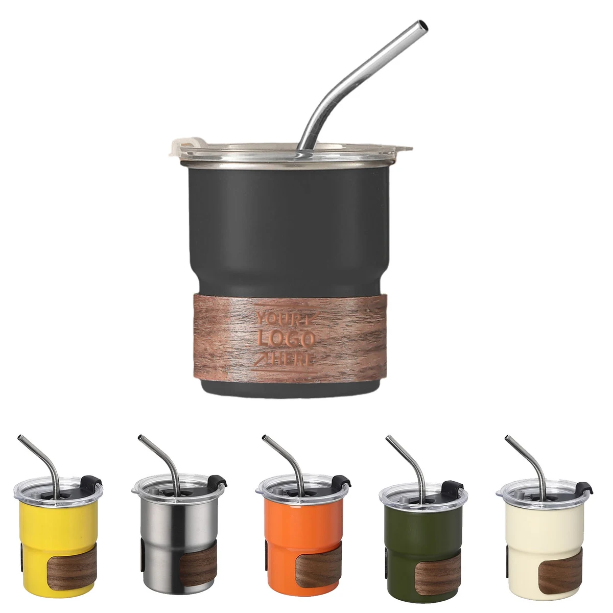 10oz Stainless Steel Walnut Sleeve Mug 1