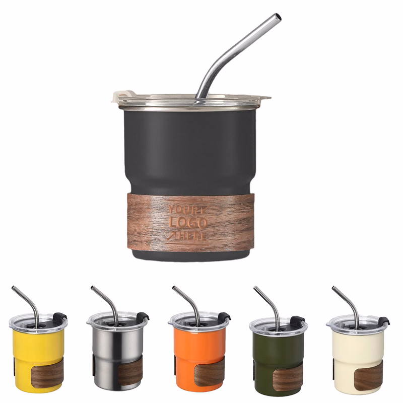 10oz Stainless Steel Walnut Sleeve Mug