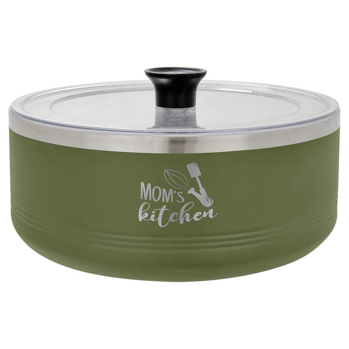 Polar Camel Olive Green 3 Quart Serving Bowl with Lid 1
