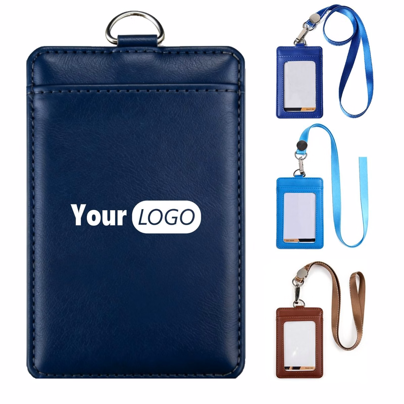 Custom Leather Work Card Holder For Office Access