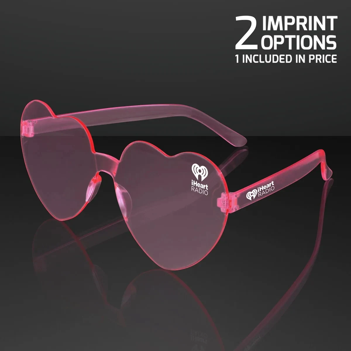 Pink Heart Shades Cute Glasses, Non-Light Up 1