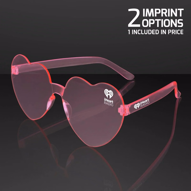 Pink Heart Shades Cute Glasses, Non-Light Up