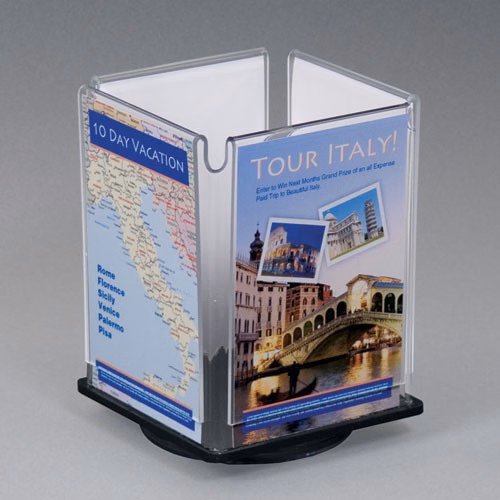 Rotating 4-Sided Countertop Sign Holder