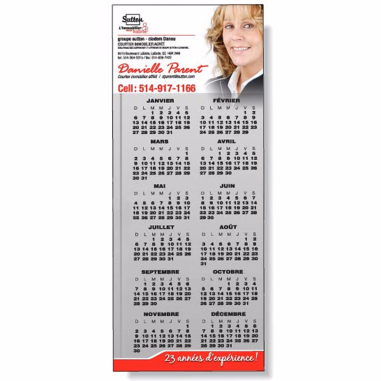 Stock Rectangle Magnet (3.5"x8.5") Square Corners Full Colour Imprint White Vinyl Topcoat