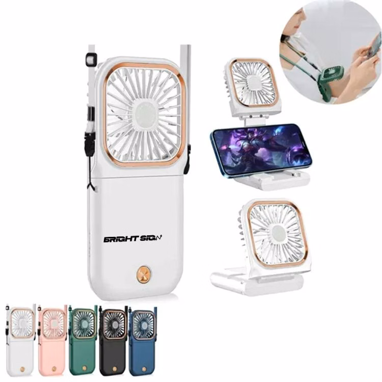 3-in-1 USB Rechargeable Neck Fan with Power Bank
