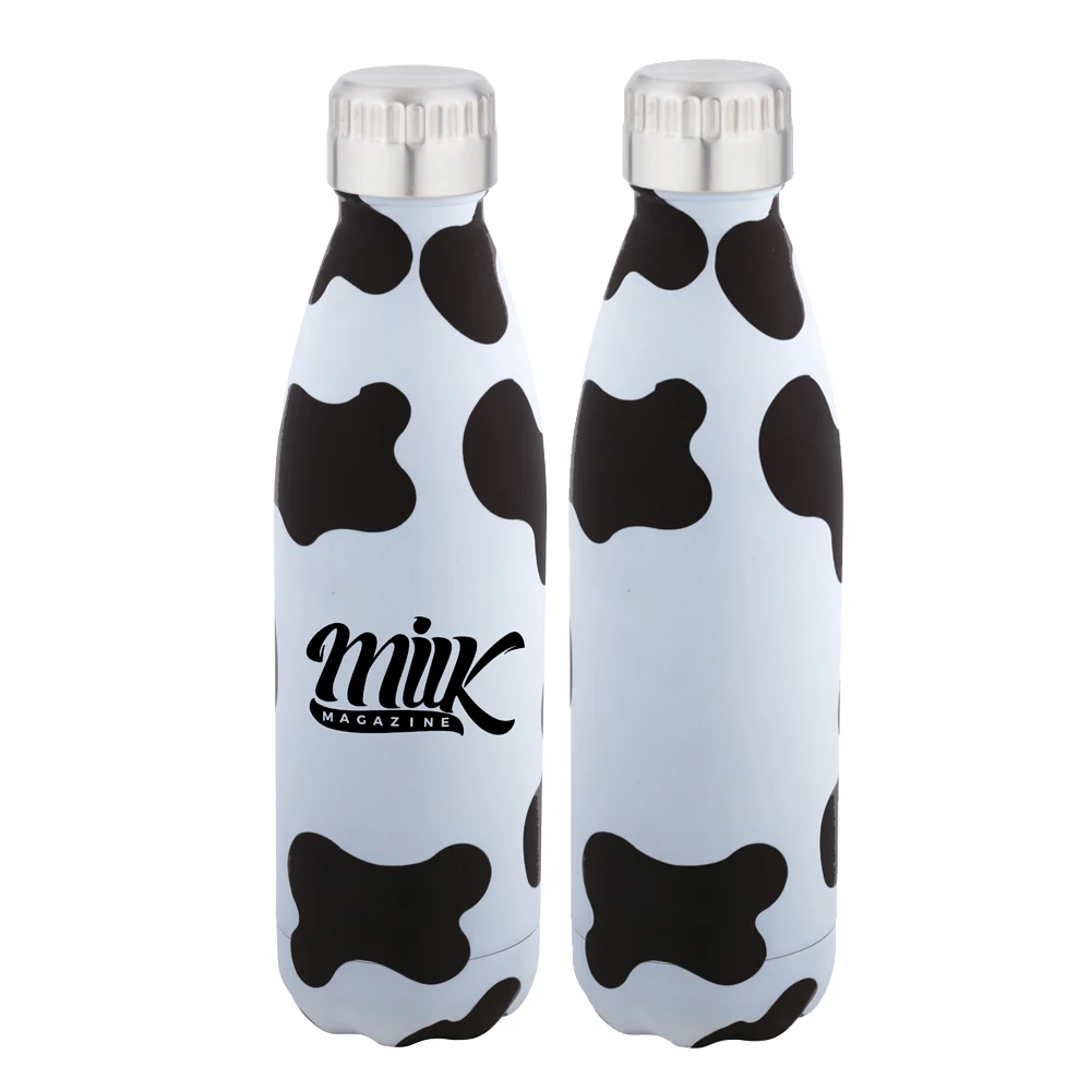 Cow, custom water bottle with logo imprint 1