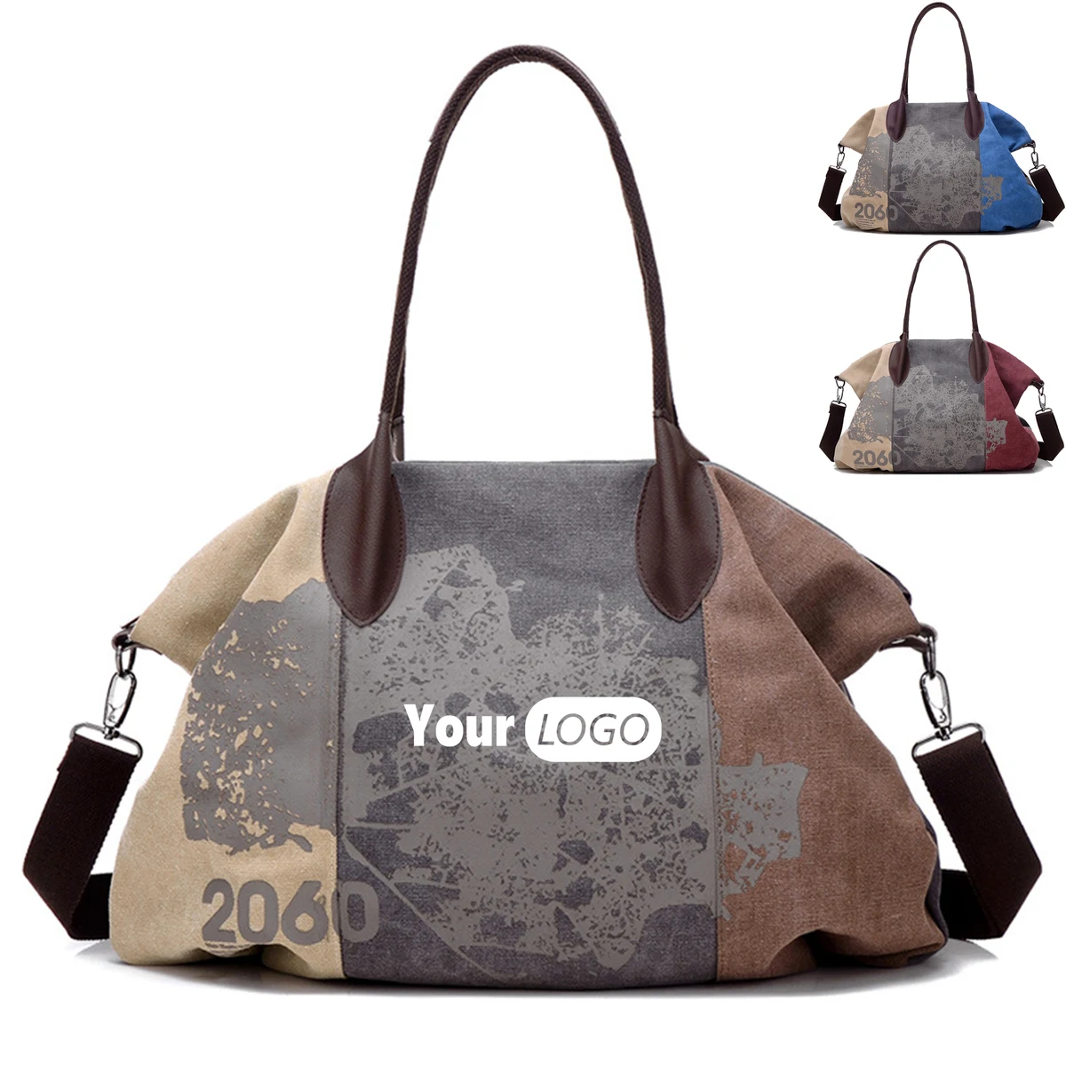 Canvas Daily Purse Shoulder Handbag Tote Shopper Bag Women, custom tote bag with logo imprint 1