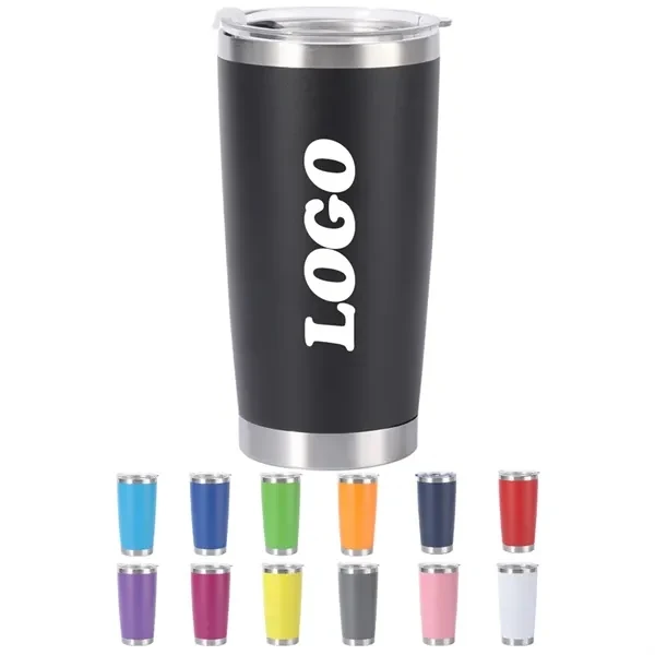 20 Oz Double Wall Stainless Steel Vacuum Tumbler for Commutes, Fitness and Travel 1