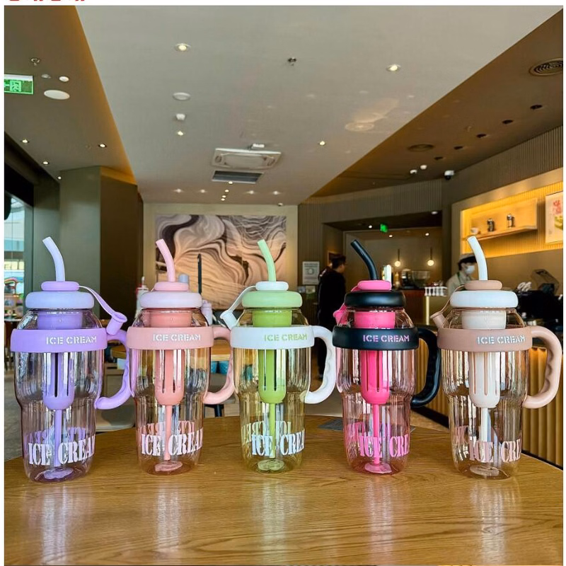 44 Oz Cute Water Cup With Straw Reusable Handle Tumbler
