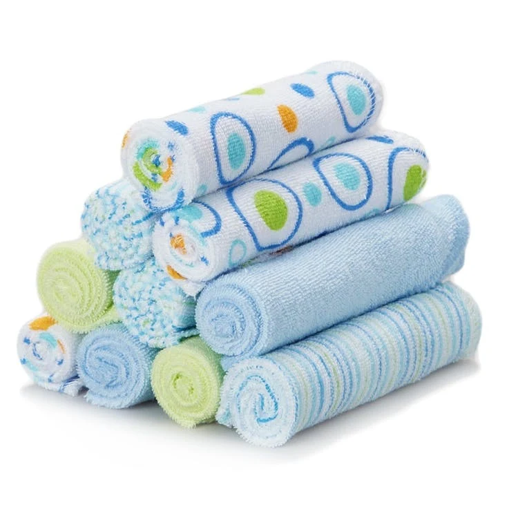 Terry Baby Washcloths - Blue Bubble 10 Pack 1