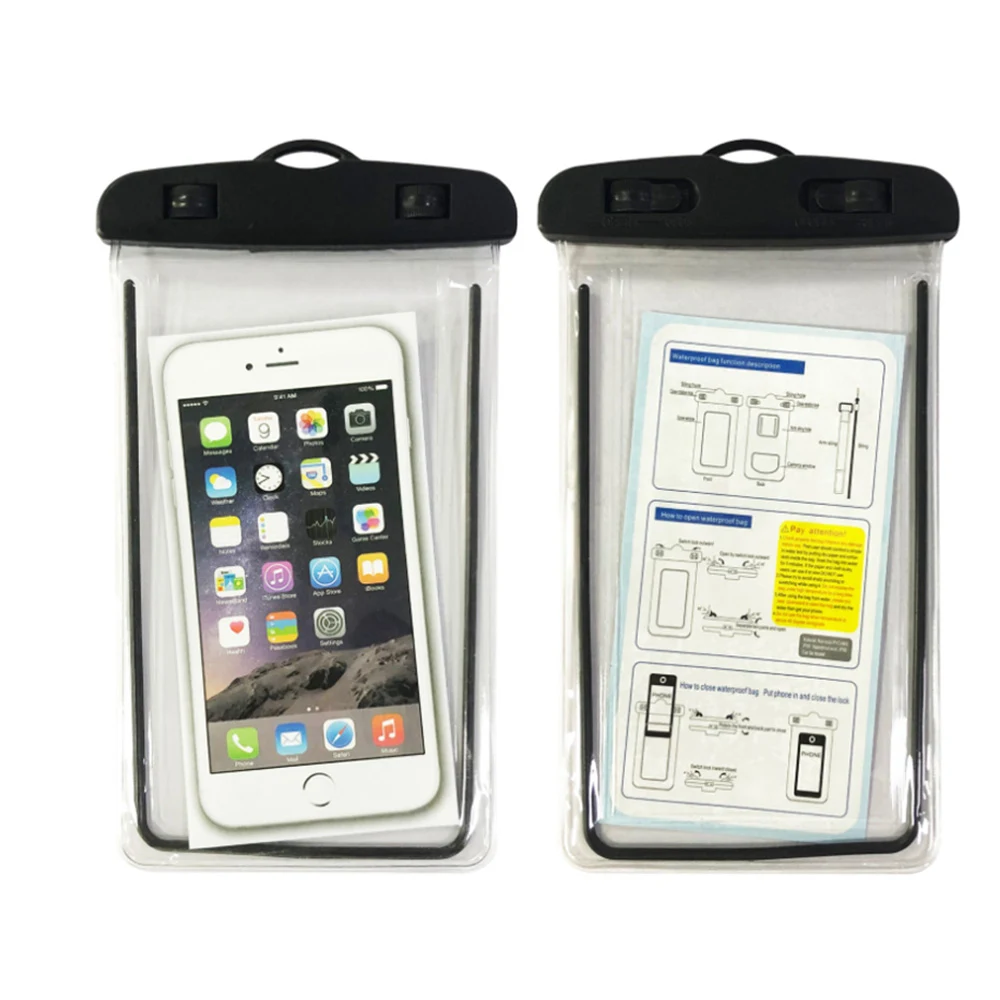 Fluorescent mobile phone waterproof bag 1