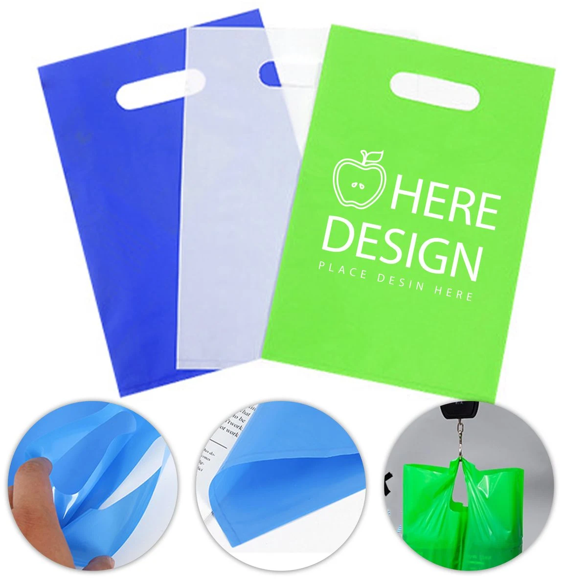 MOQ 200 Pcs Plastic Gift Bag with Handle 1