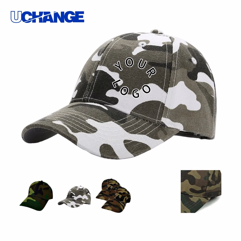 Cotton Camouflage Cap Headwear with Adjustable Strap for Outdoor Use