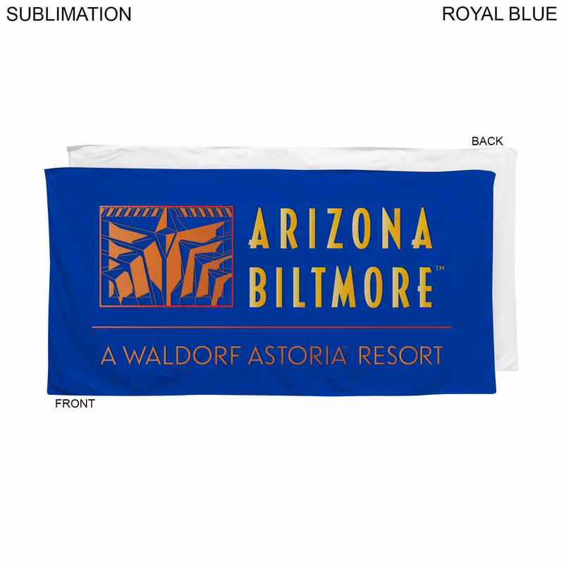 Colored Plush and Soft Velour Terry Cotton Blend Beach Pool Towel, 30x60, Sublimated Edge to Edge