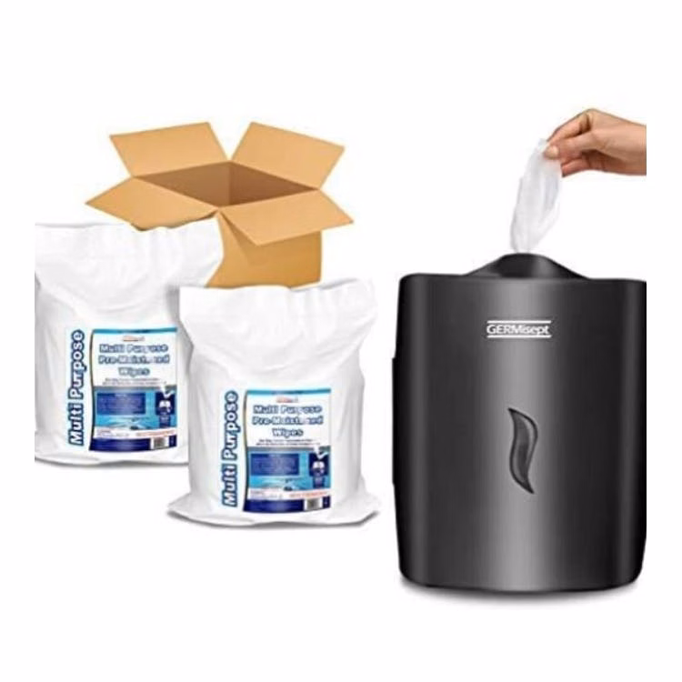 Multipurpose Gym Wipes - Dispenser and Two Rolls