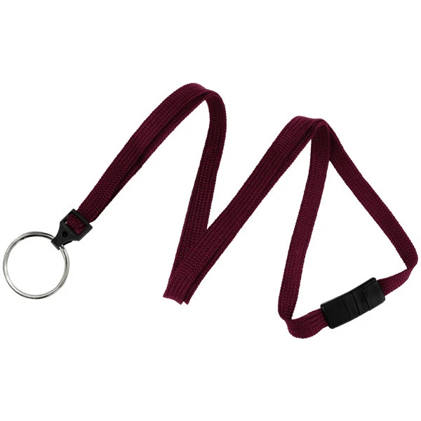 3/8" Breakaway Blank Lanyard w/Split Ring (Maroon Red) 1