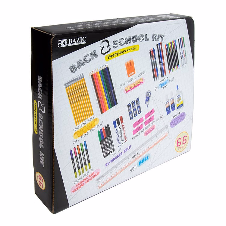 Middle School Back to School Kits - 66 Pieces K-12
