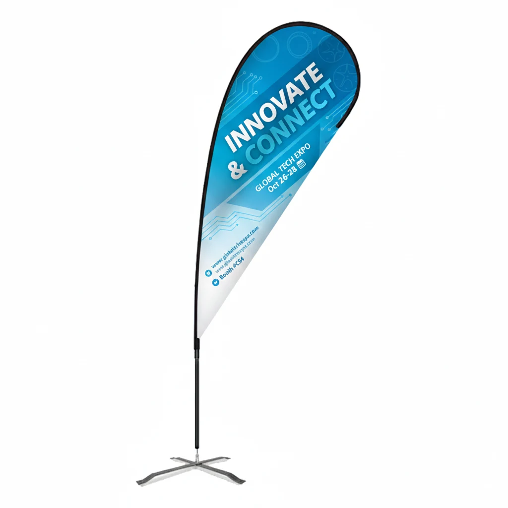 Flex Blade® LX Teardrop Banner with Pole, Double-Sided - 12.5' Event Flag 1