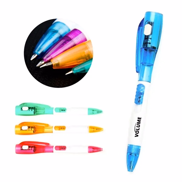 Custom 2-in-1 LED Ballpoint Pen with Integrated Flashlight — Professional Promo Item