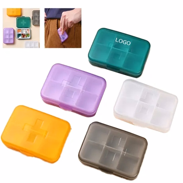 Portable 6 Compartments Square Medication Organiser