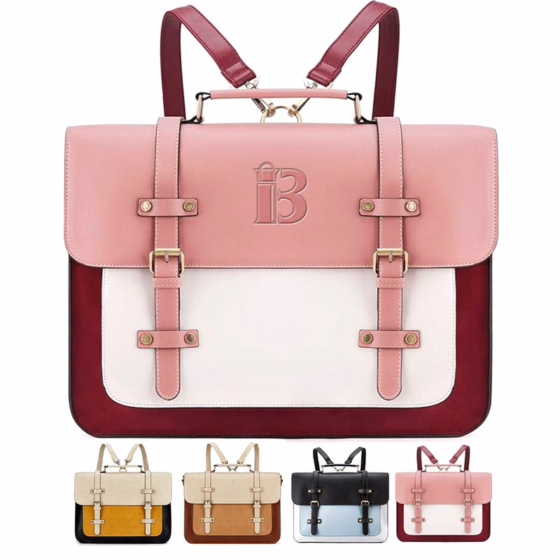 Large Capacity PU Leather Laptop Bag Backpack