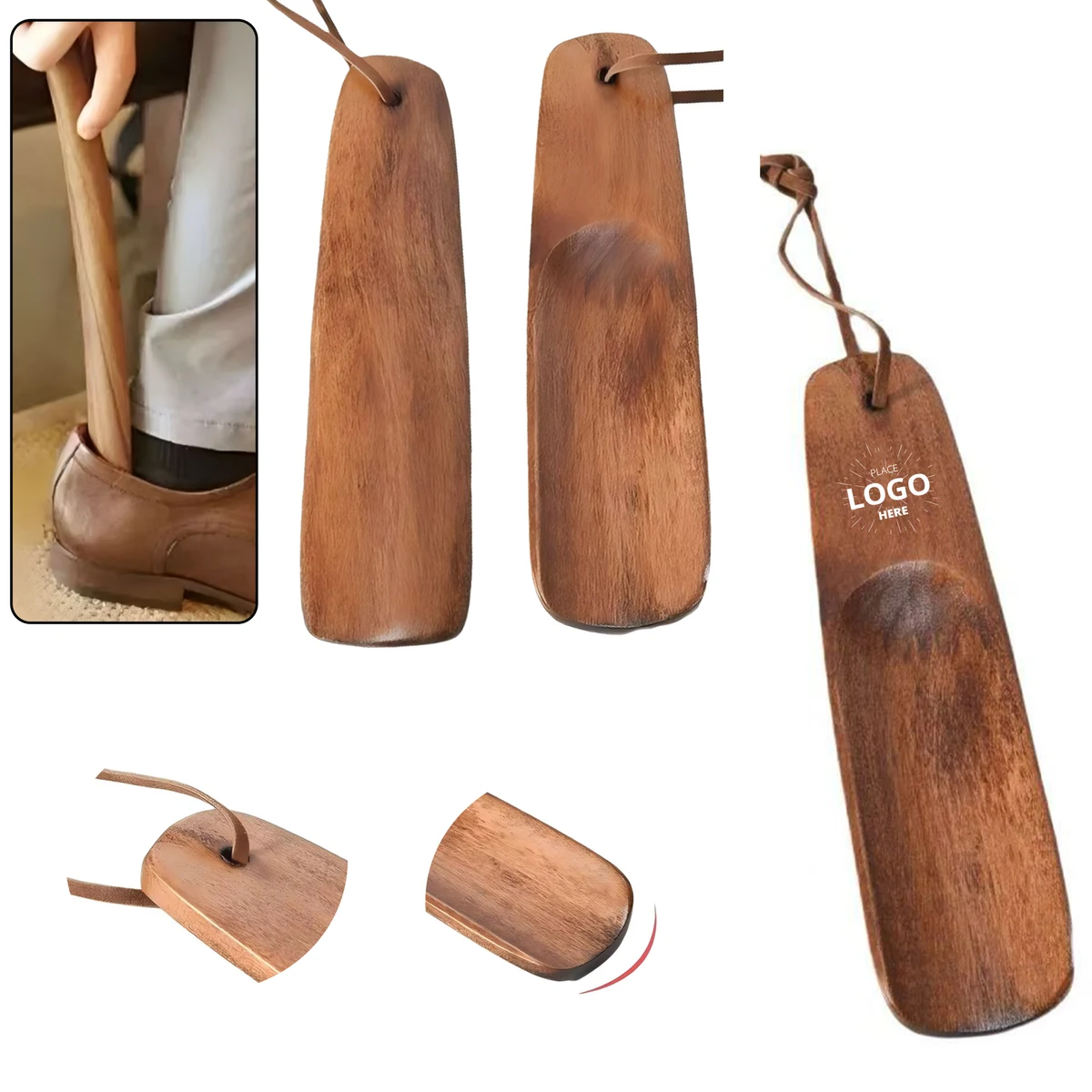 Compact Solid Wood Shoe Assist Tool 1