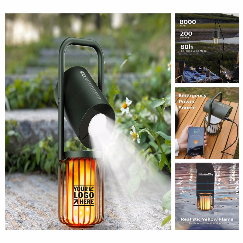 8000mAh 4-in-1 3 Light Modes Outdoor Bluetooth Speakers IPX5 Waterproof Wireless Camping Led Lantern