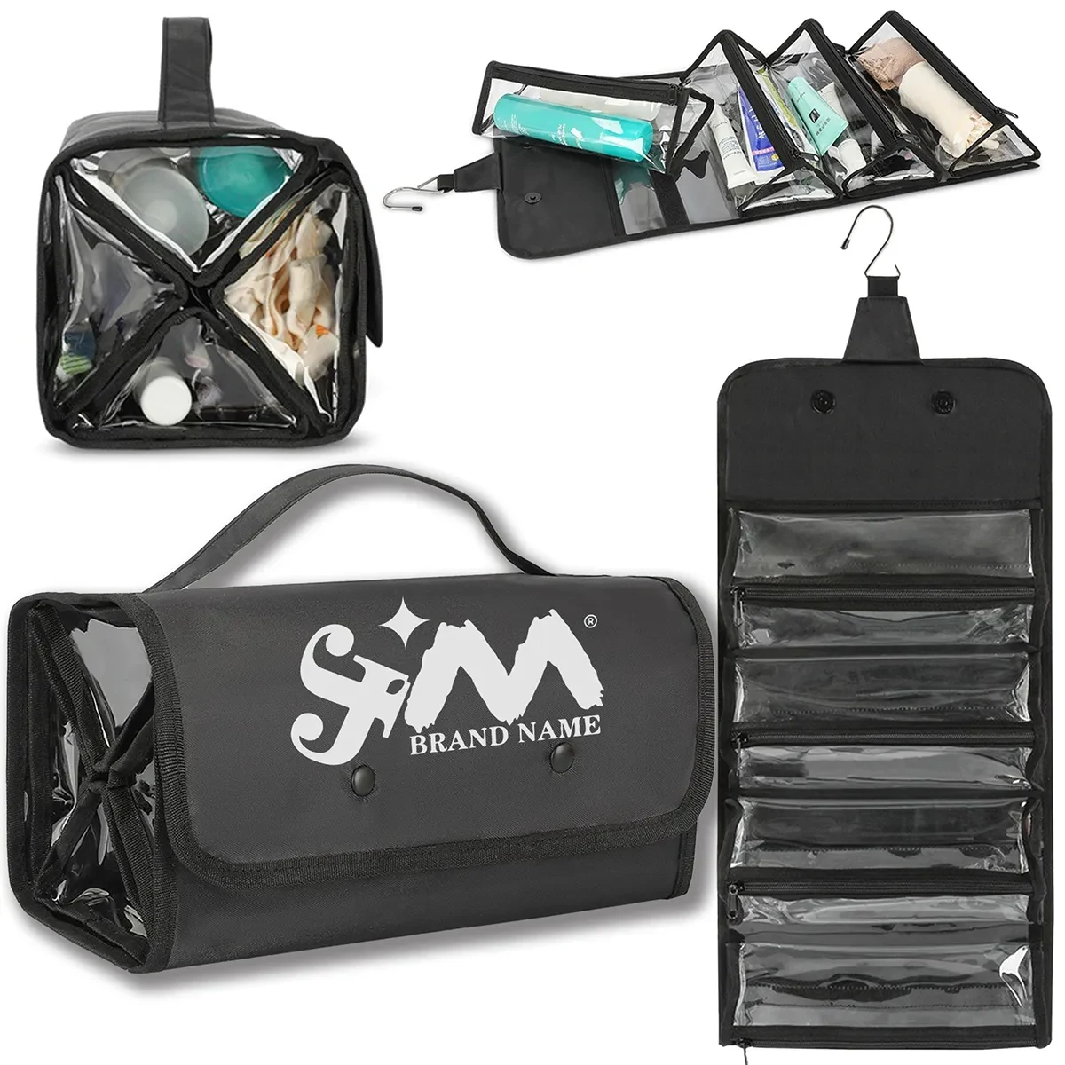 4 In 1 Detachable Hanging Roll-Up Travel Toiletry Makeup Bag 1