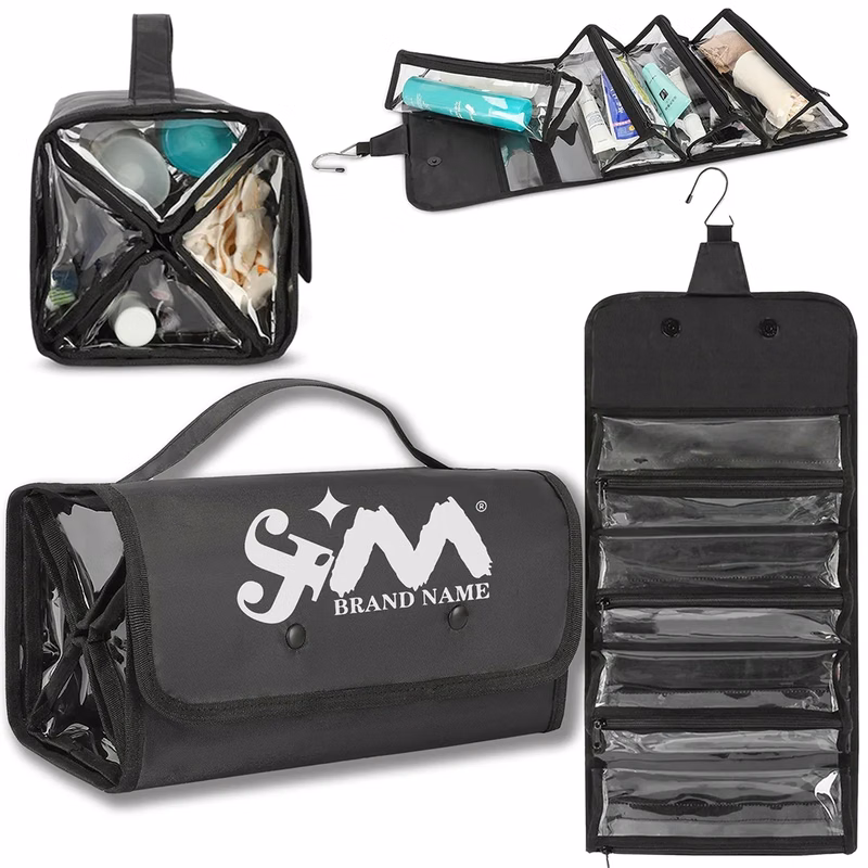 4 In 1 Detachable Hanging Roll-Up Travel Toiletry Makeup Bag