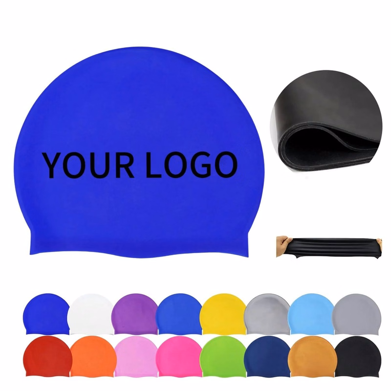Stretchy Swim Cap with Logo Print Area