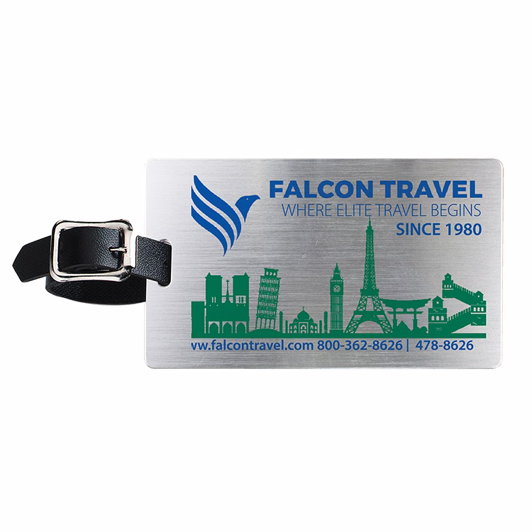 "Kingcobra" Brushed Aluminum Kwik Seal® Backing Luggage Bag Tag