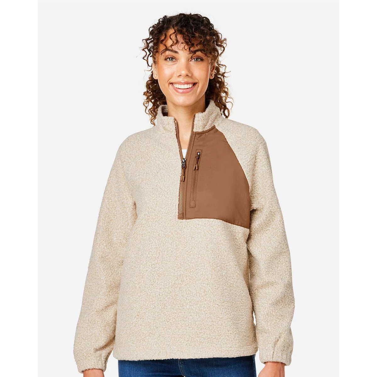 Women's Aura Sweater Fleece Quarter-Zip Pullover - NE713W 1