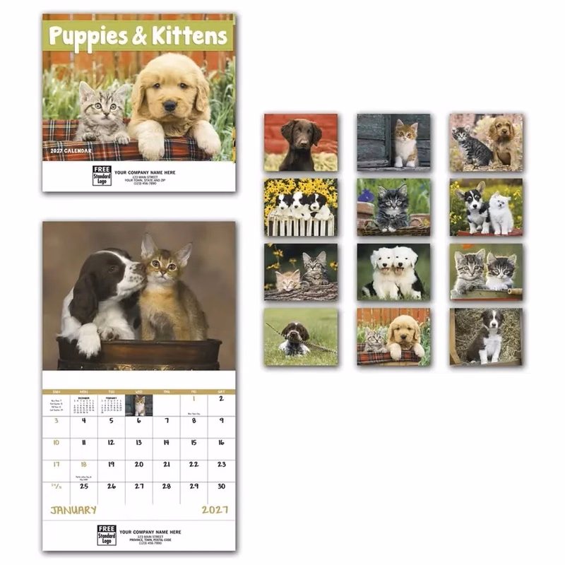 Calendars - Wall, Puppies & Kittens