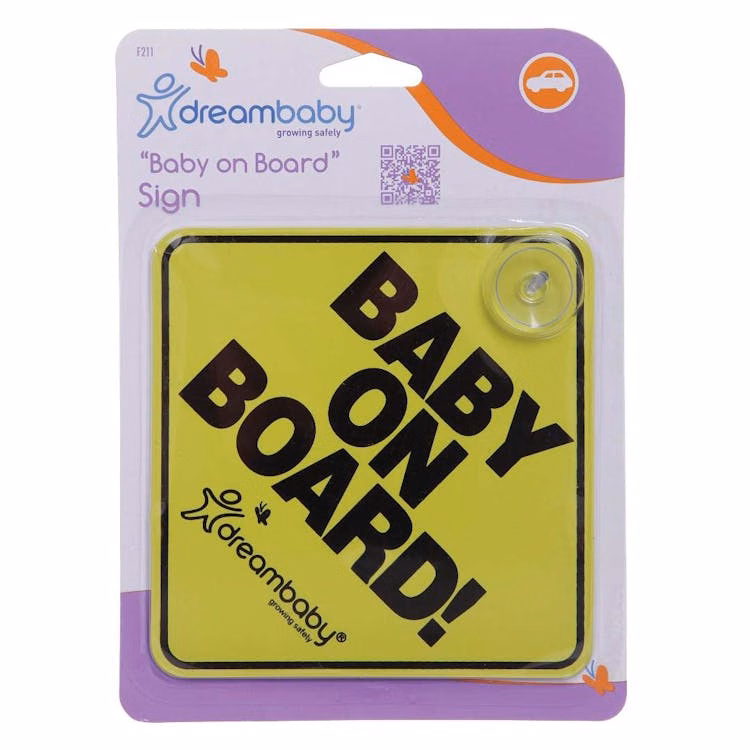 "Baby on Board" Car Decals - Yellow & Black Suction Cups