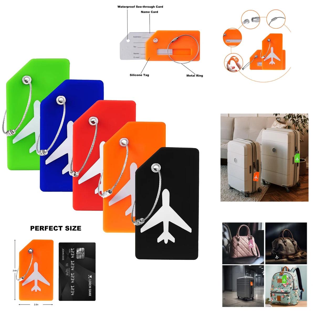 5 pcs Silicone Luggage Tag 1