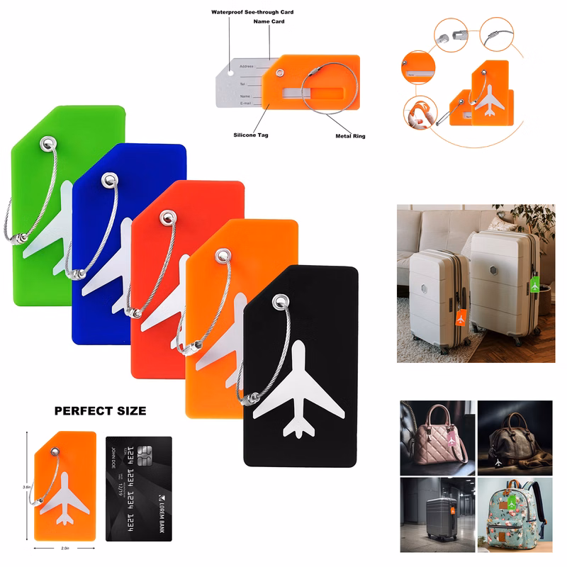 5 pcs Silicone Luggage Tag