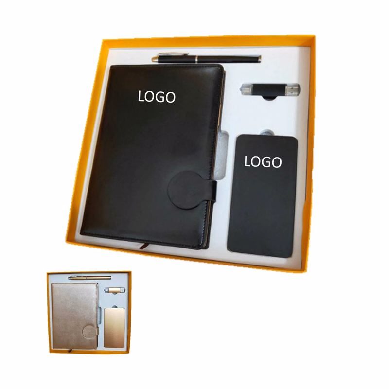 Journal With Pen Power Bank Usb Drive Business Gift Set