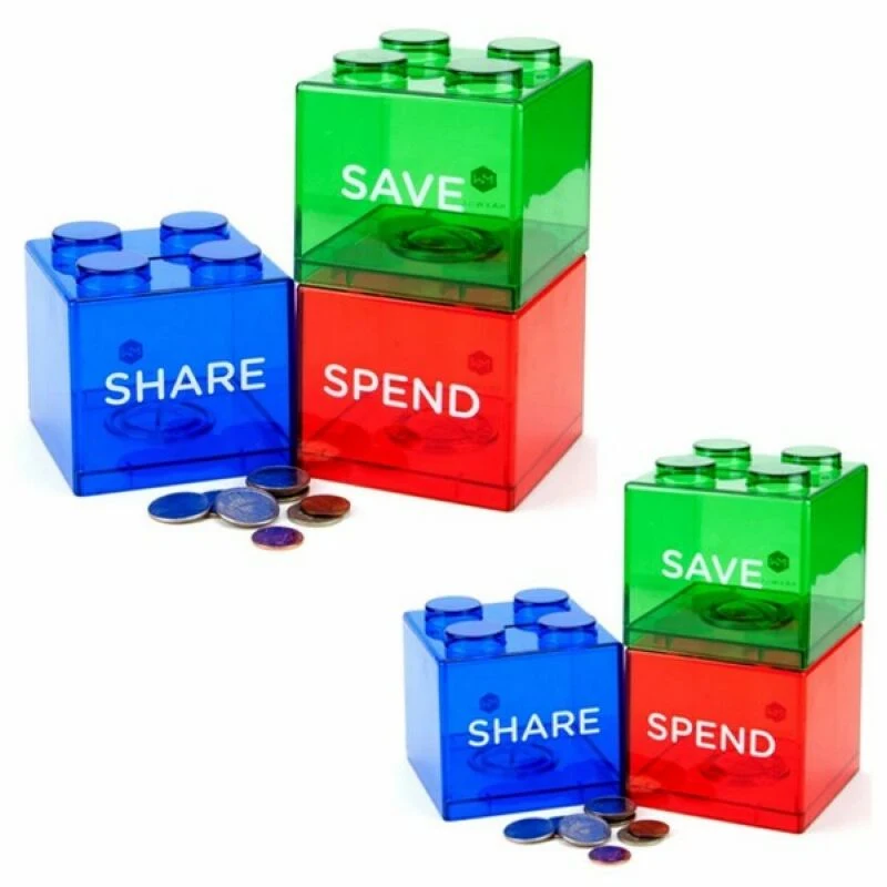 Block Bank, Save Spend Share Piggy Bank 1
