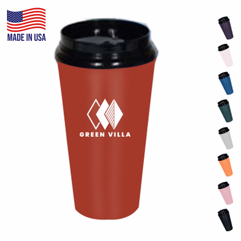 16 oz. USA Made Double Wall Insulated Tumbler with Slider Lid