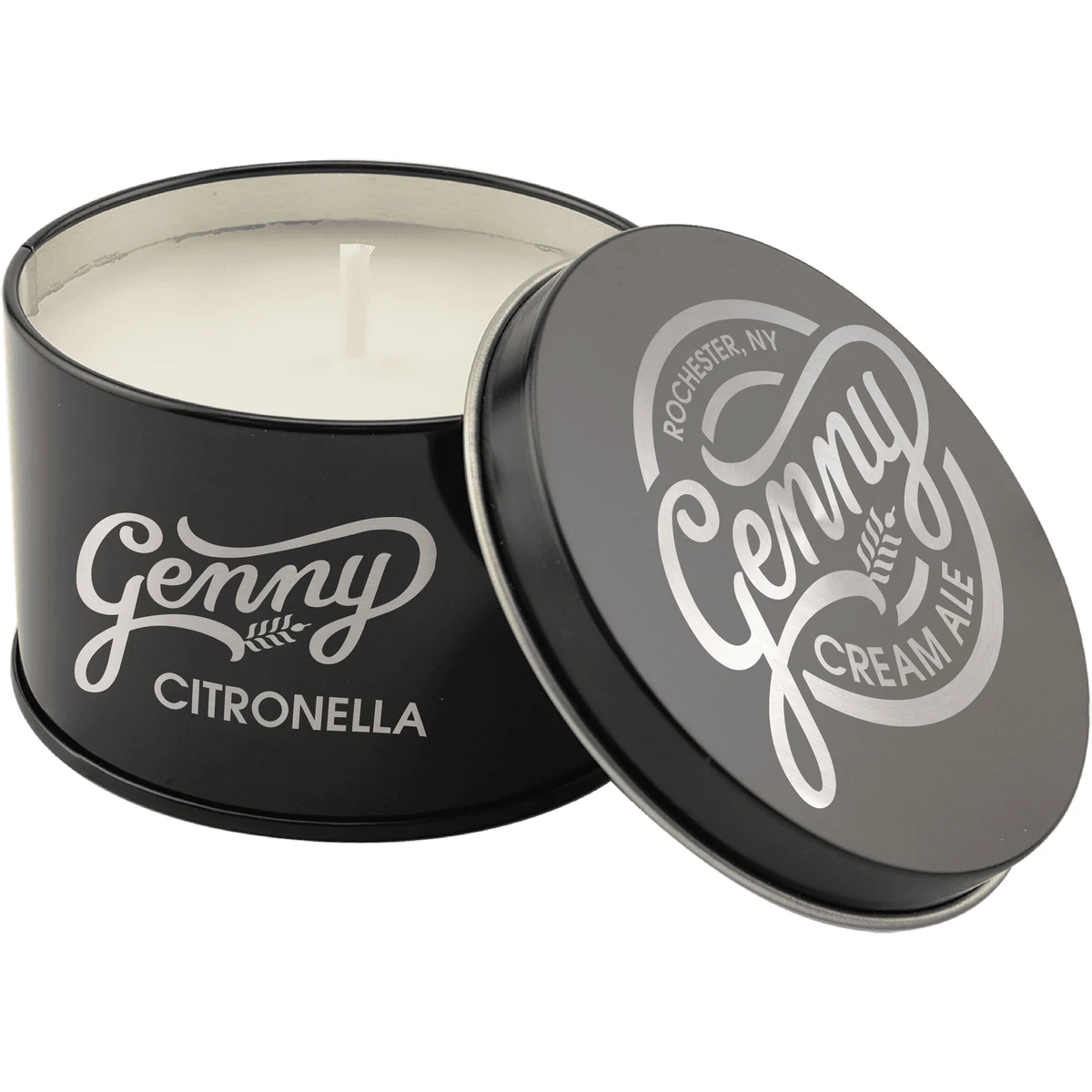 5.3 oz. Citronella Candle in a Black Metal Tin 1