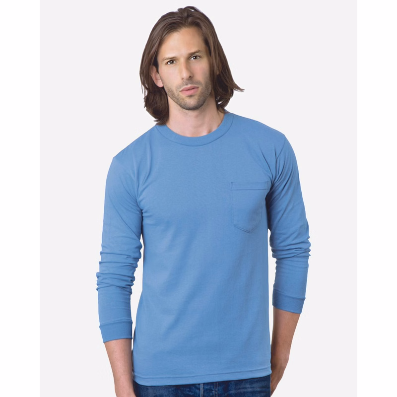 Unisex USA-Made Long Sleeve Pocket T-Shirt - 8100