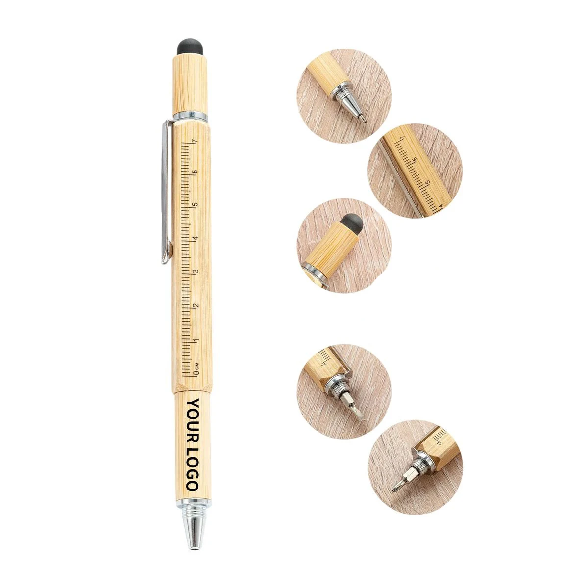 Multi-Function Wooden Pen with Logo 1