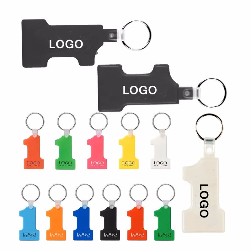 Number One-Shaped Soft Silicone Keychain