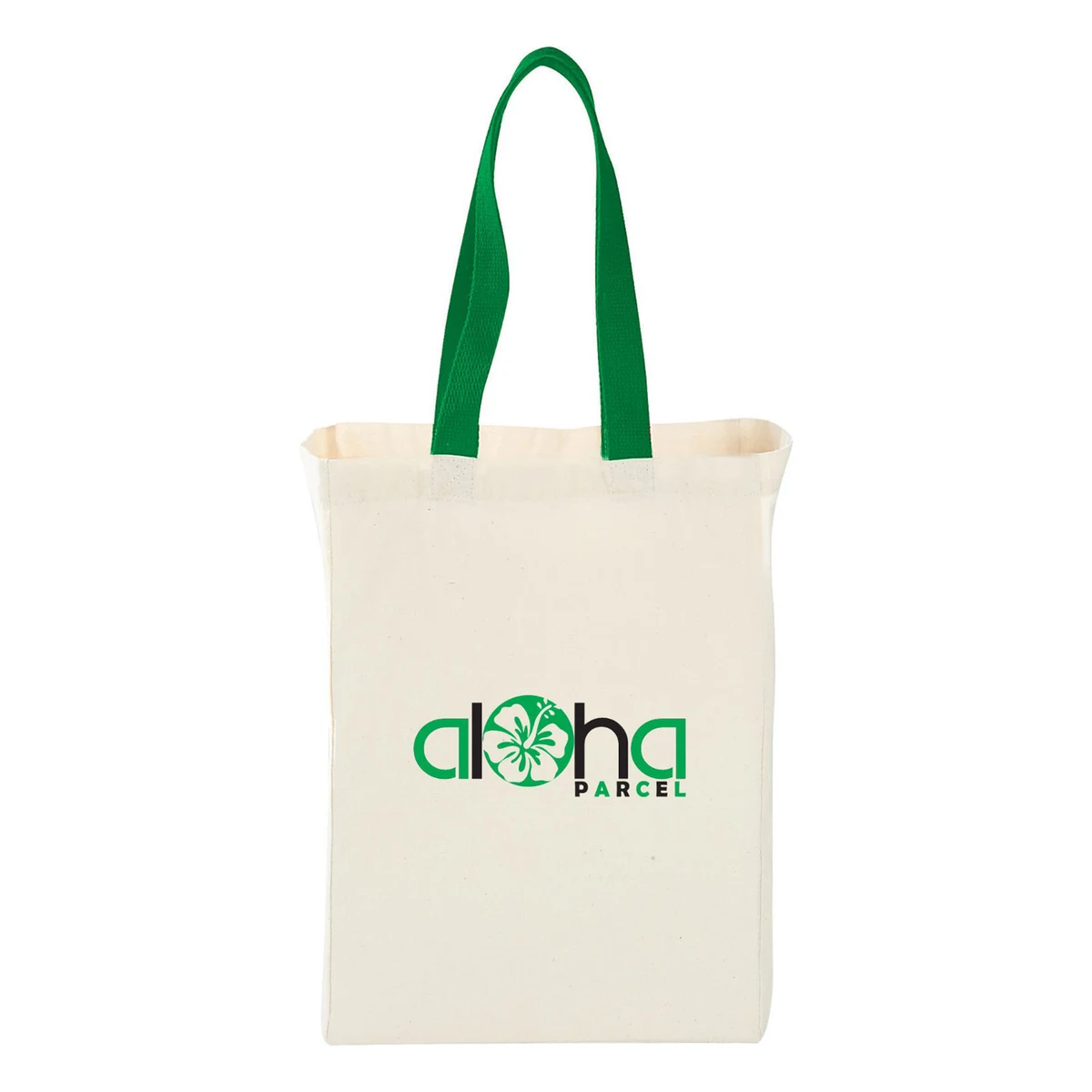 7 Oz. Cotton Canvas Grocery Bag w/Colored Handles 1